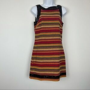 Free People New Romantics Tapestry Shift Dress  Embellished Size 4